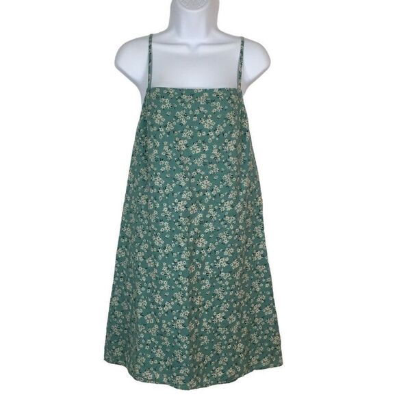 American Eagle Outfitters Dresses & Skirts - American Eagle Mini Sundress Dress XL Mint Floral Sleeveless Open Tie Back #H